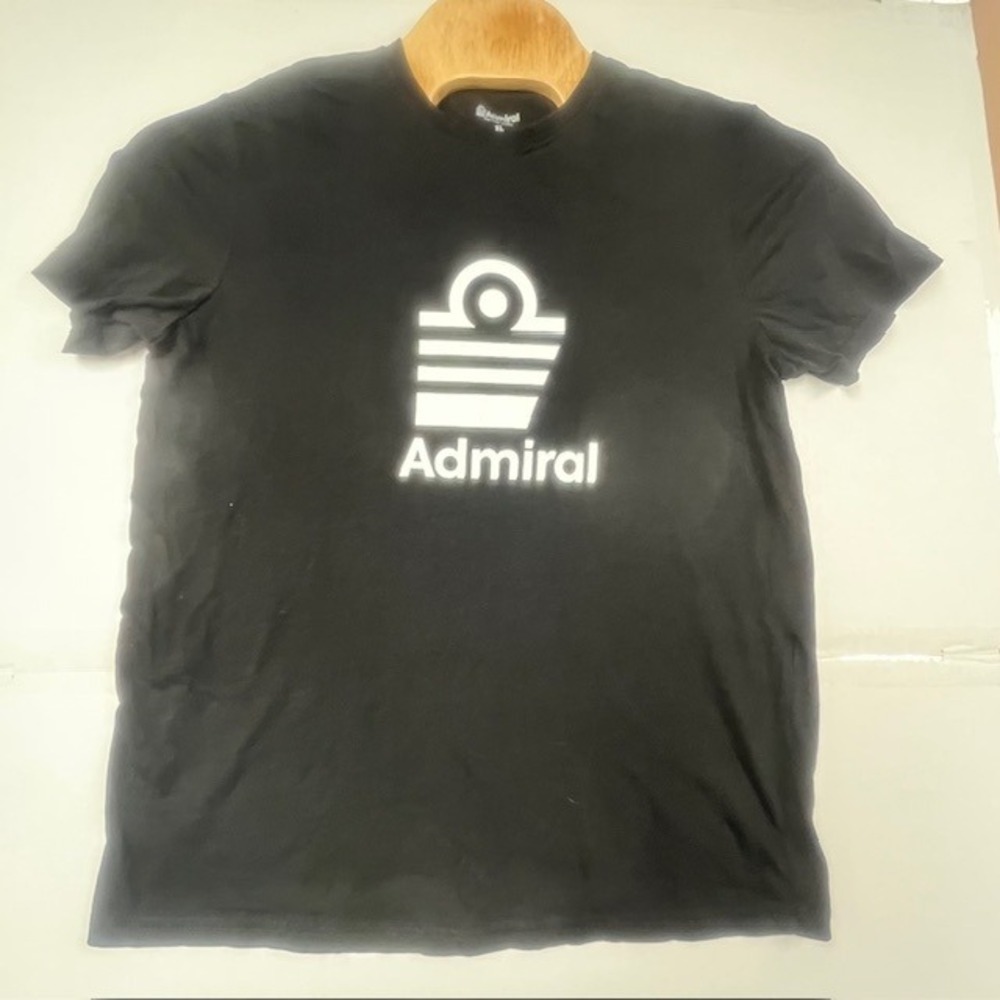Admiral Mens Graphic Logo T-Shirt Black Short Sleeve Crew Neck XL‎ Sportswear